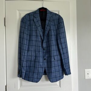 Loro Piana & C. Blue Plaid Summertime Unstructured Sports Jacket SZ: 42T